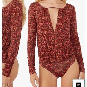 Free People Kaya Print Cutout Bodysuit